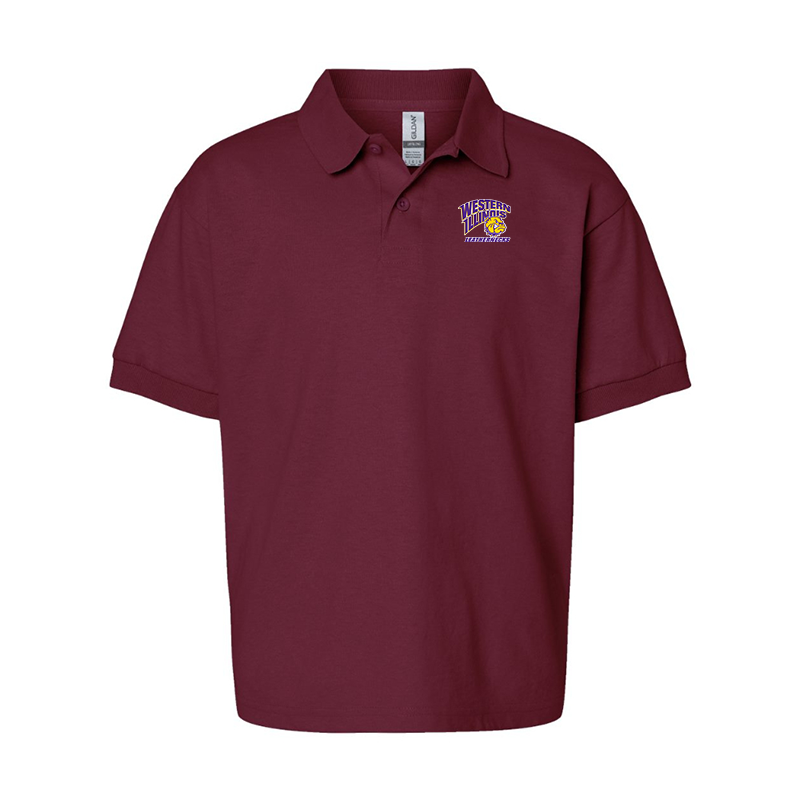 Youth Western Illinois Leathernecks Gildan Dry Blend Jersey Polo